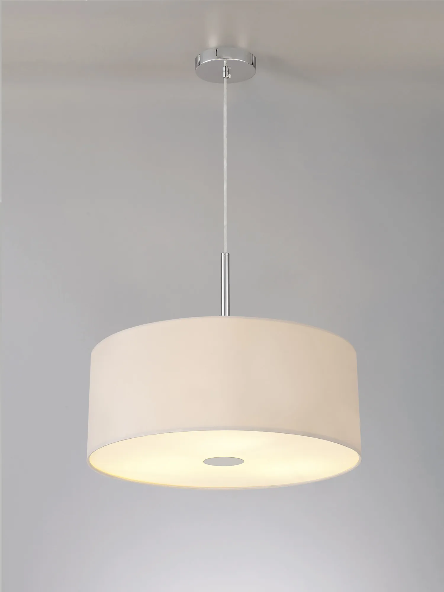 Baymont 50cm 3 Light Pendant Polished Chrome, Nude Beige/Moonlight, Frosted Diffuser DK0344  Deco Baymont CH NU